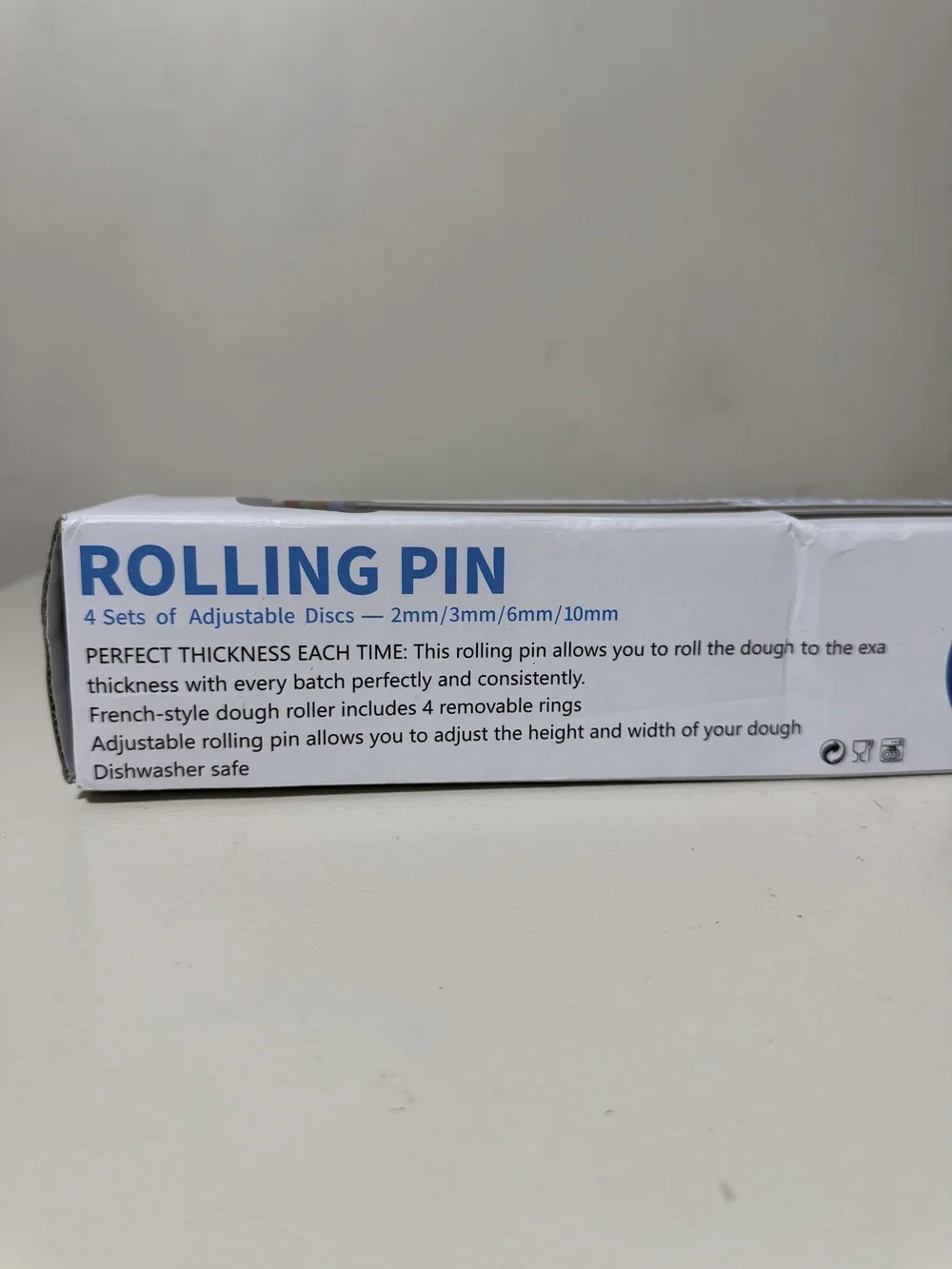 Adjustable Stainless Steel Rolling Pin 17 in 4 Thickness Discs Engraved